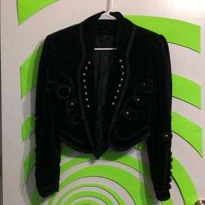 Black short jacket with metal embellishments